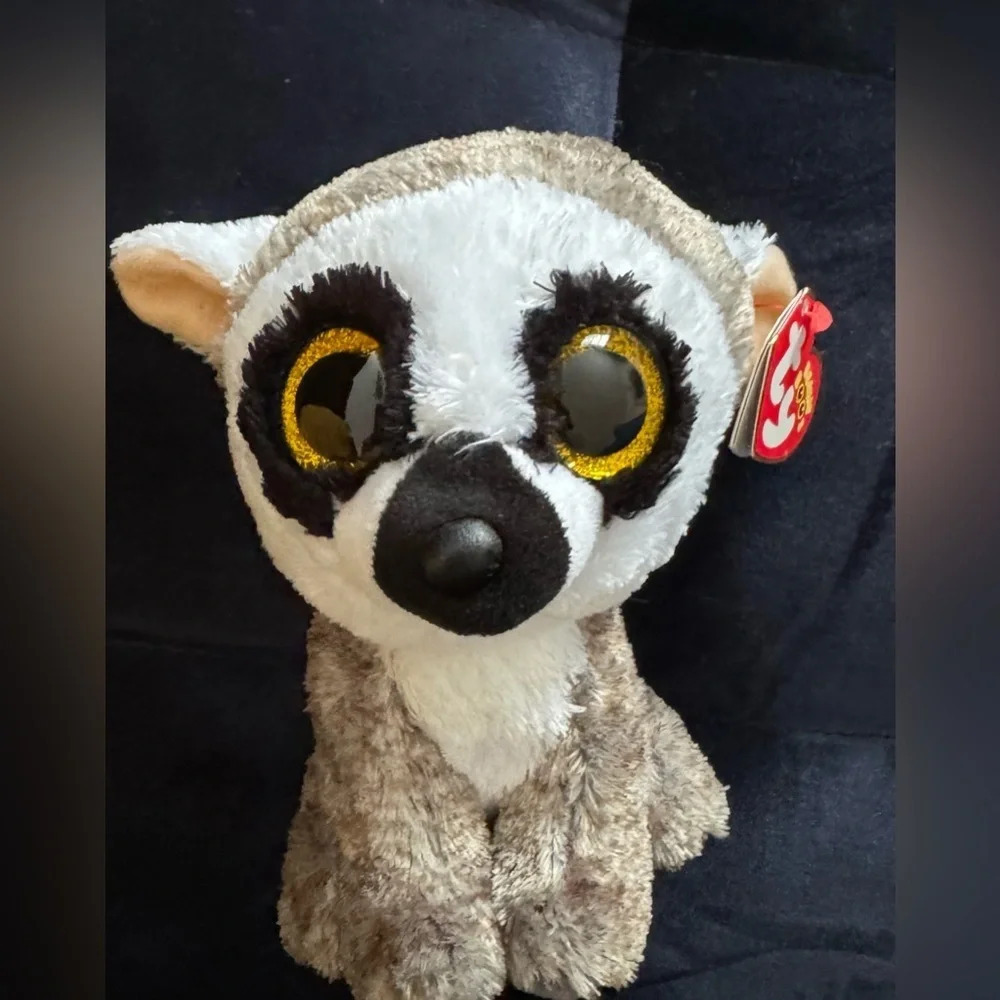 NEW Ty Silk Beanie Boos 6" Linus Lemur gray white lemur Plush Animal collectible
